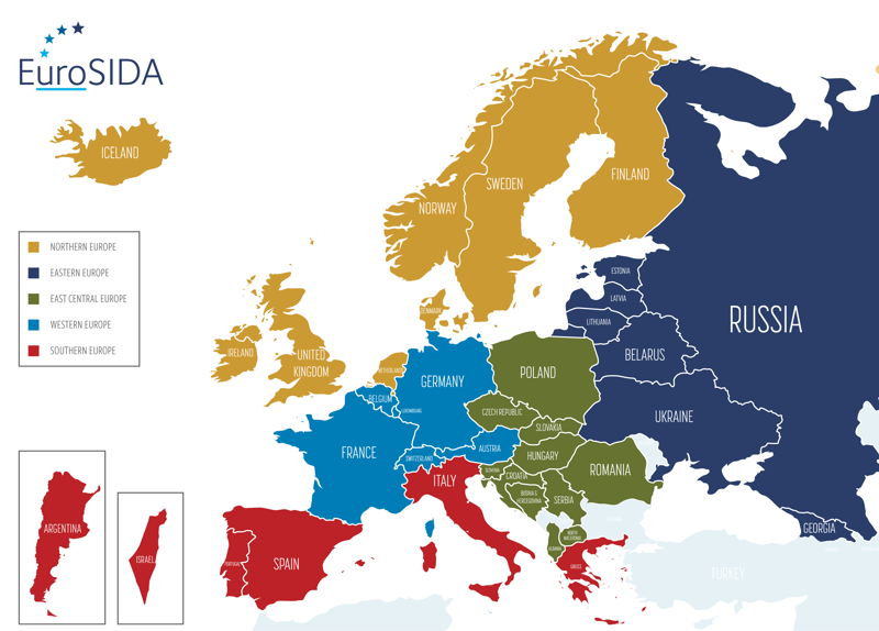 EuroSIDA map